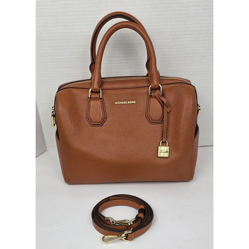 Michael Kors Orange Leather Studio Mercer Medium‎ Satchel Crossbody